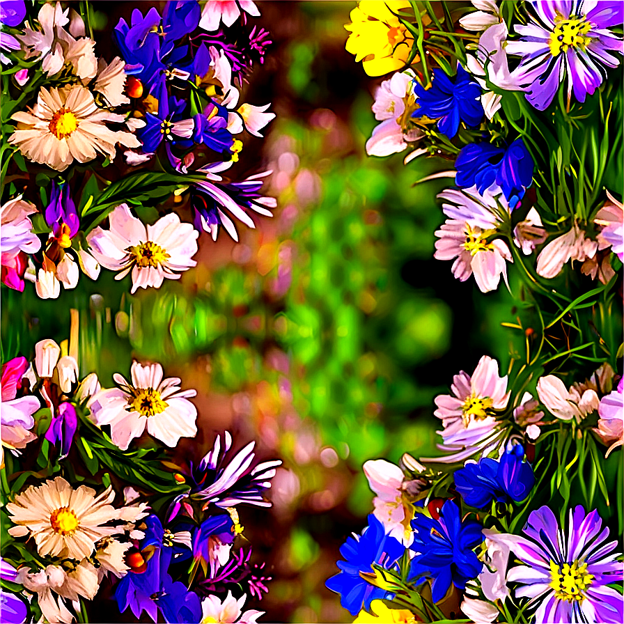 Spring Wildflowers Field Png Evl96