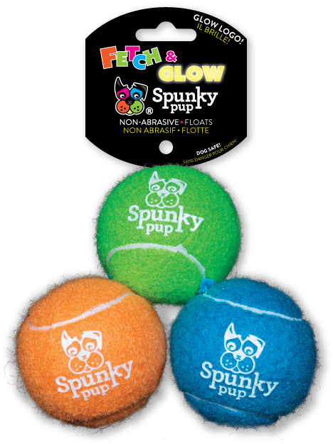 Spunky Pup Fetchand Glow Tennis Balls