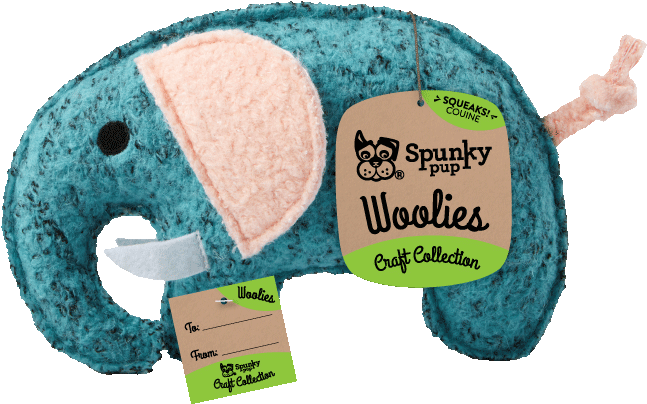 Spunky Pup Woolies Elephant Dog Toy