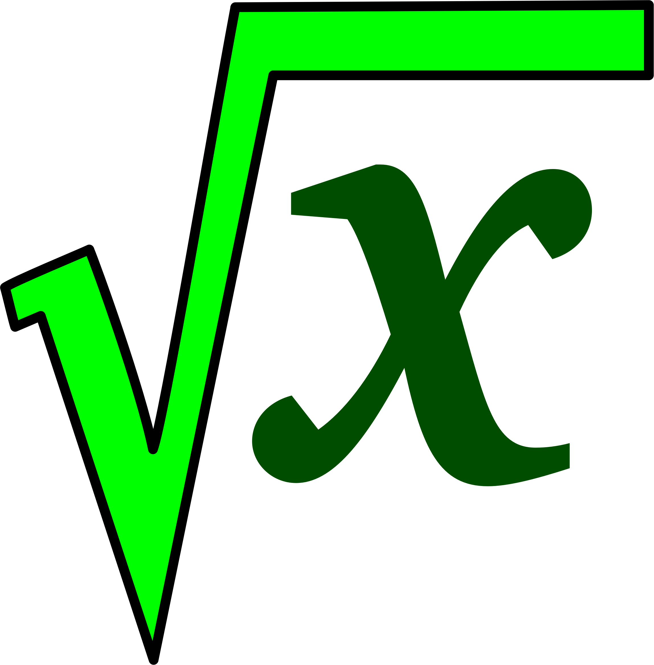 Square Root Symbol Greenon Grey Background.png