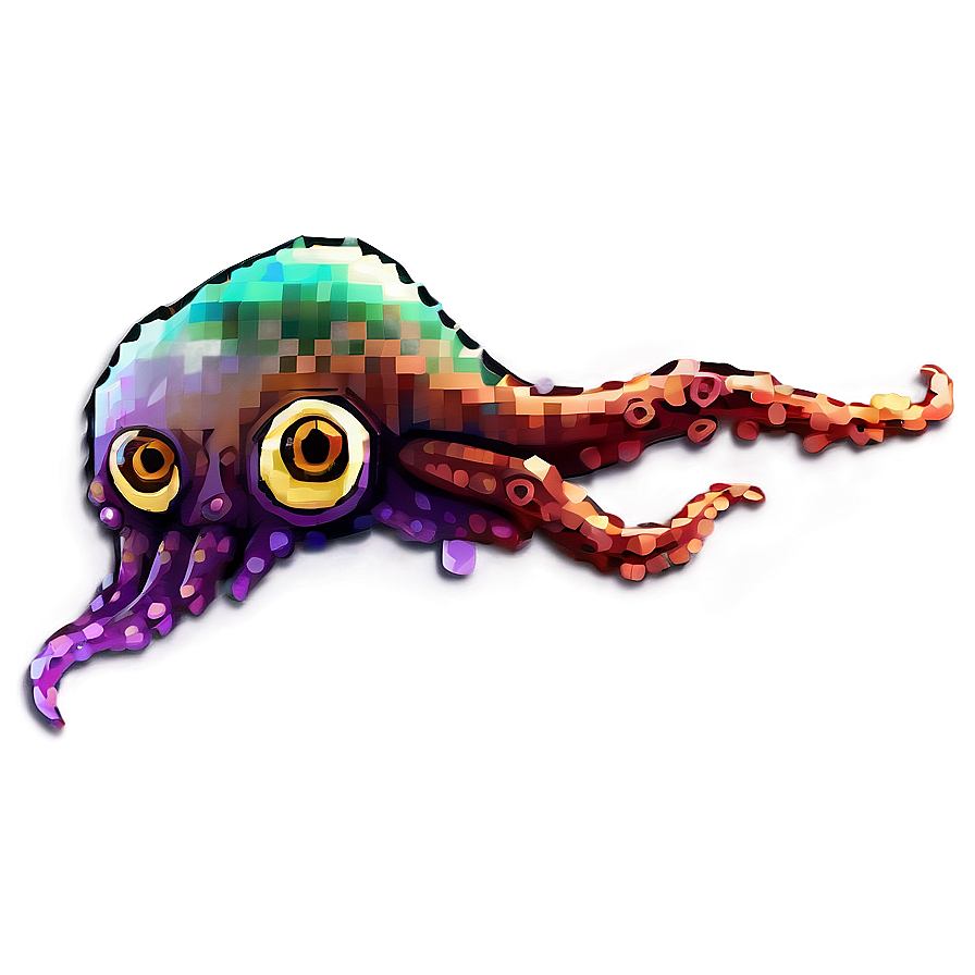 Squid Pixel Art Png Fdb