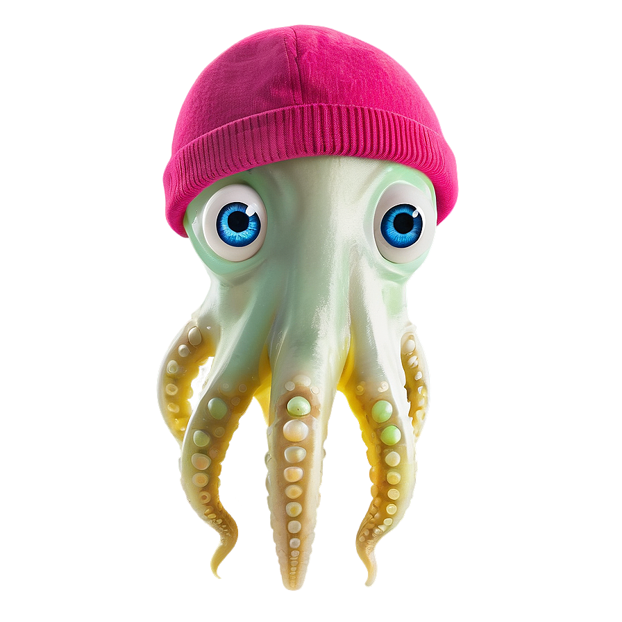 Squid With Hat Cute Png 80