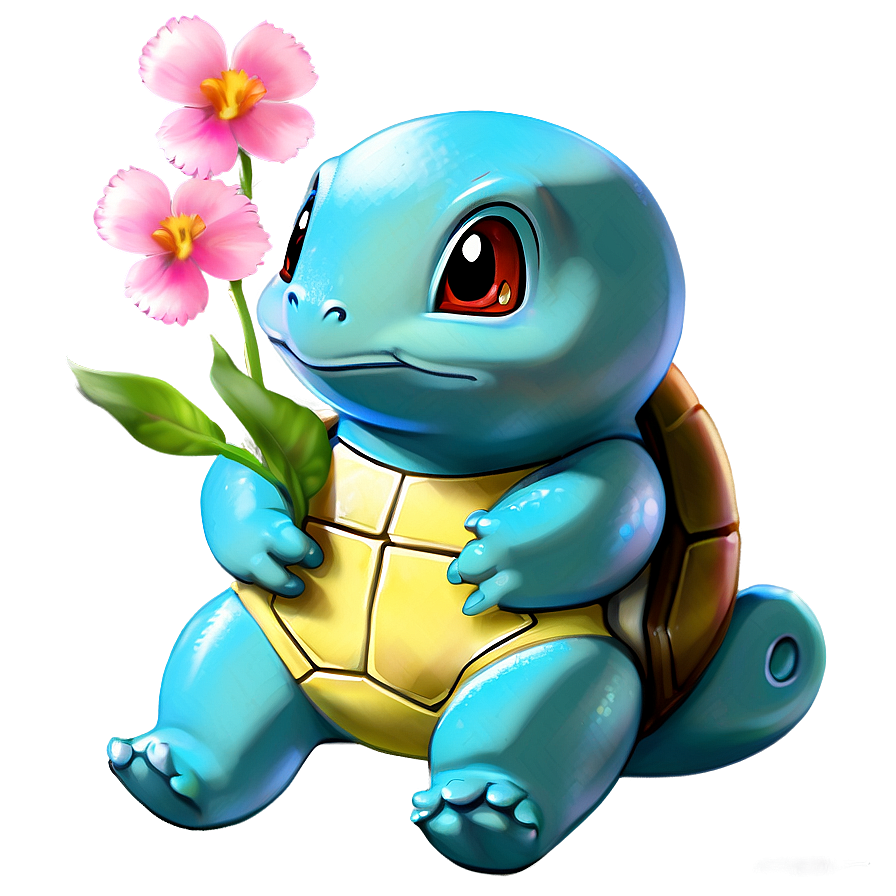 Squirtle With Flowers Png 70