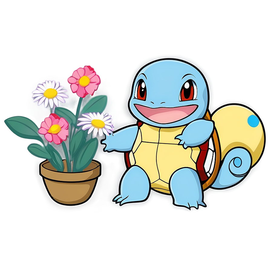 Squirtle With Flowers Png Mab