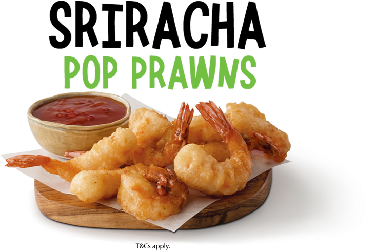 Sriracha Pop Prawns Dish