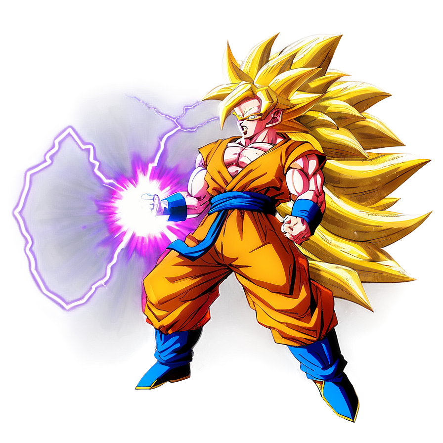 Ssj3 Goku With Lightning Aura Png Rrj