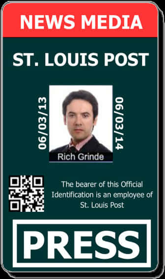 St Louis Post Press I D Card