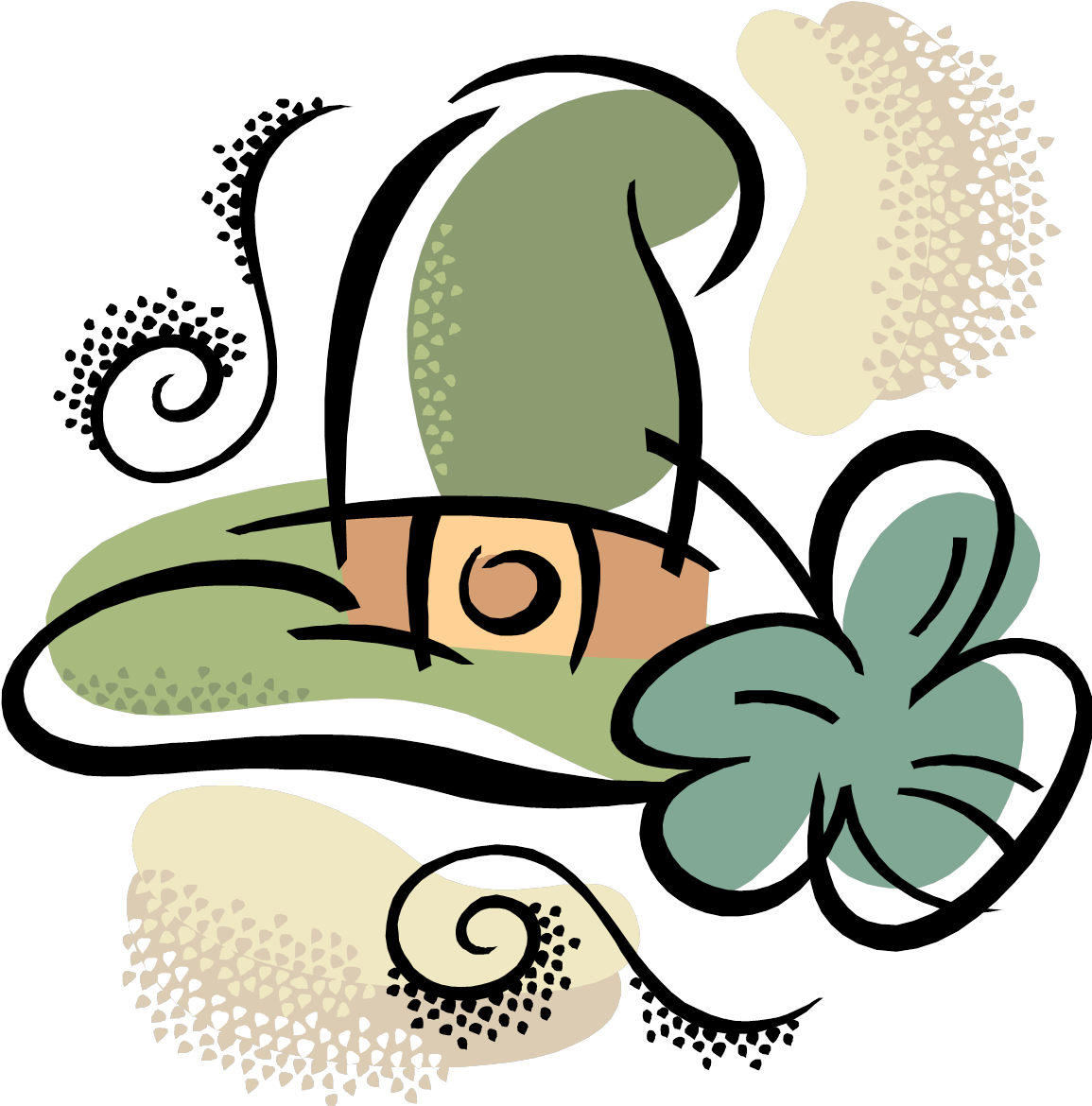 St Patricks Day_ Leprechaun Hat_ Clover_ Art