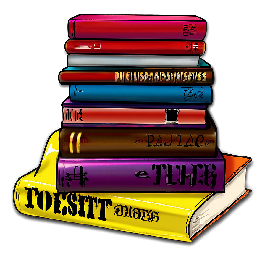 Stack Of Poetry Books Png Gjo