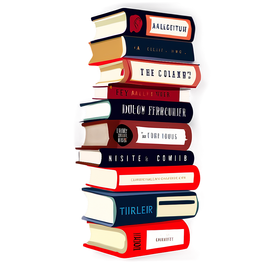 Stack Of Thriller Books Png Xiy33