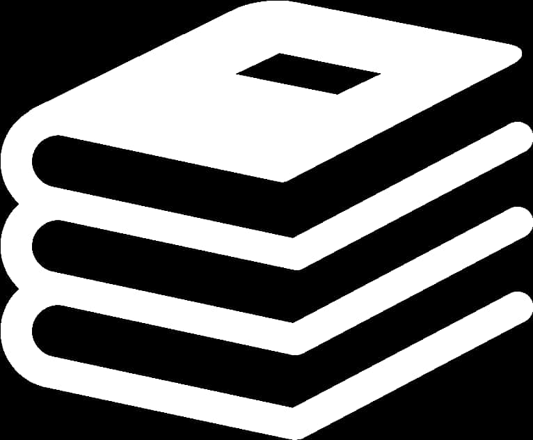 Stacked Books Icon Blackand White