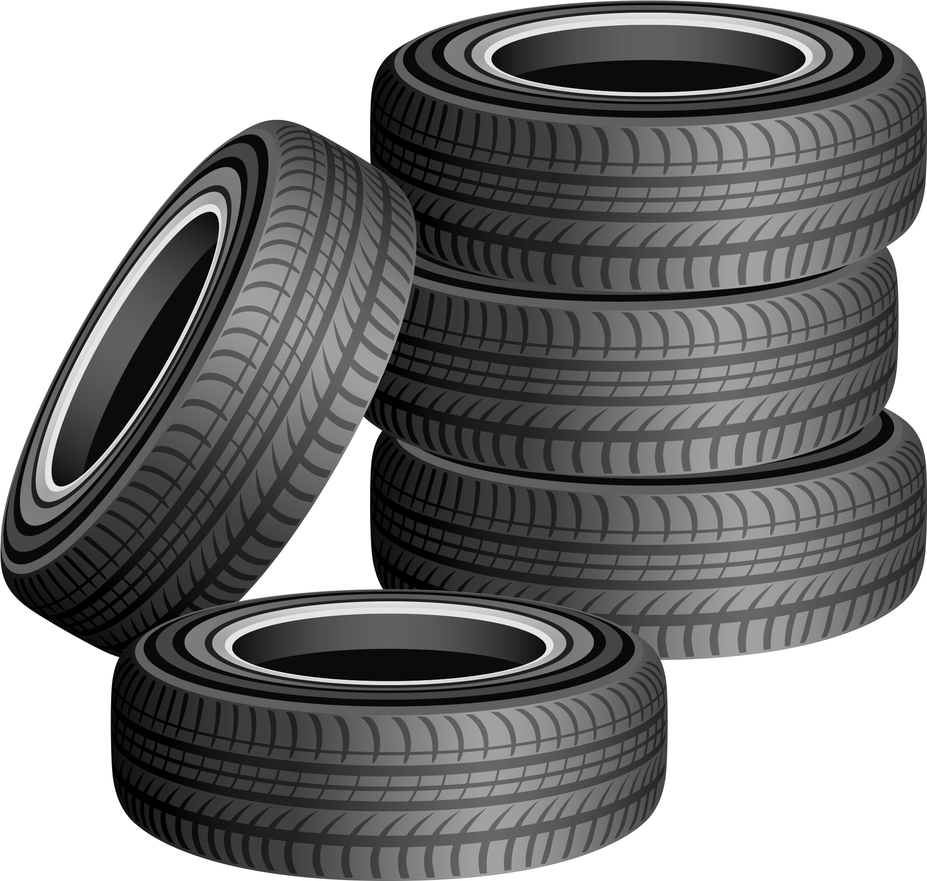 Stacked Car Tyres Illustration