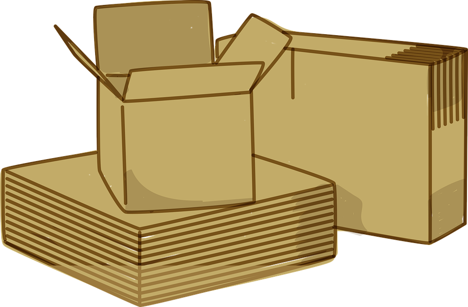 Stacked Cardboard Boxes Illustration