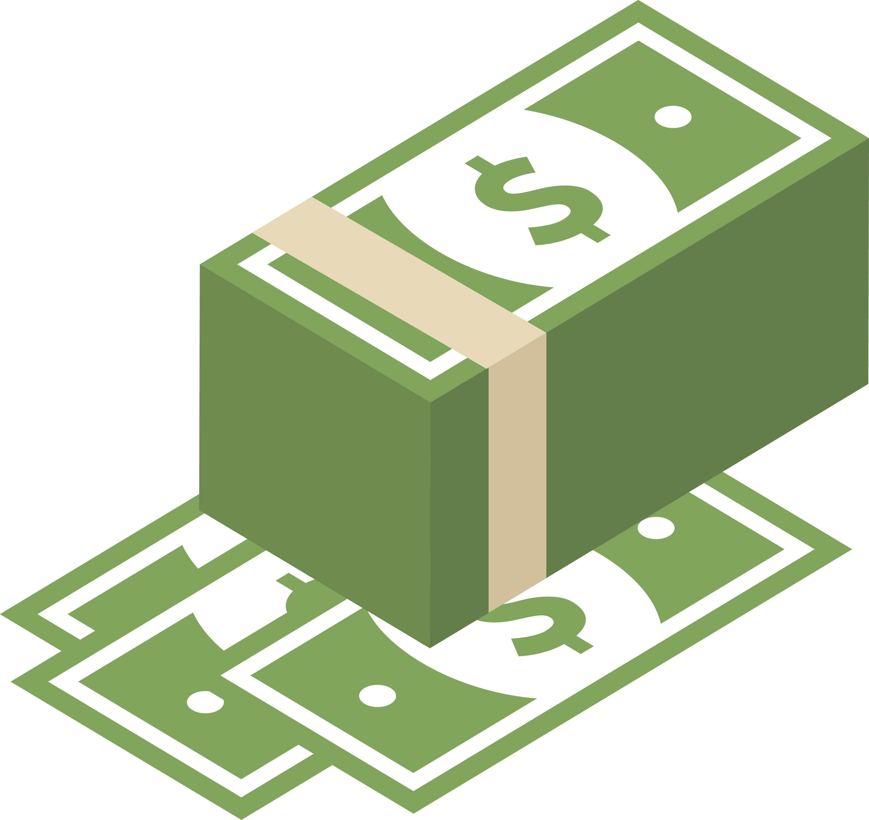 Stacked Dollar Bills Vector Illustration