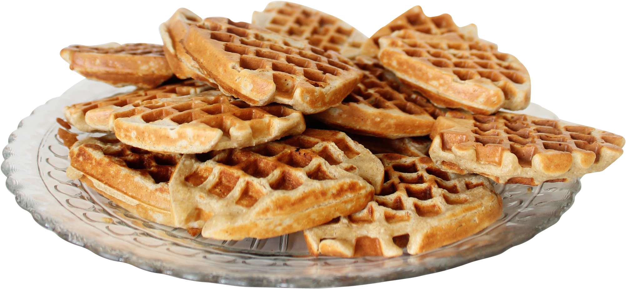 Stacked Homemade Waffleson Plate