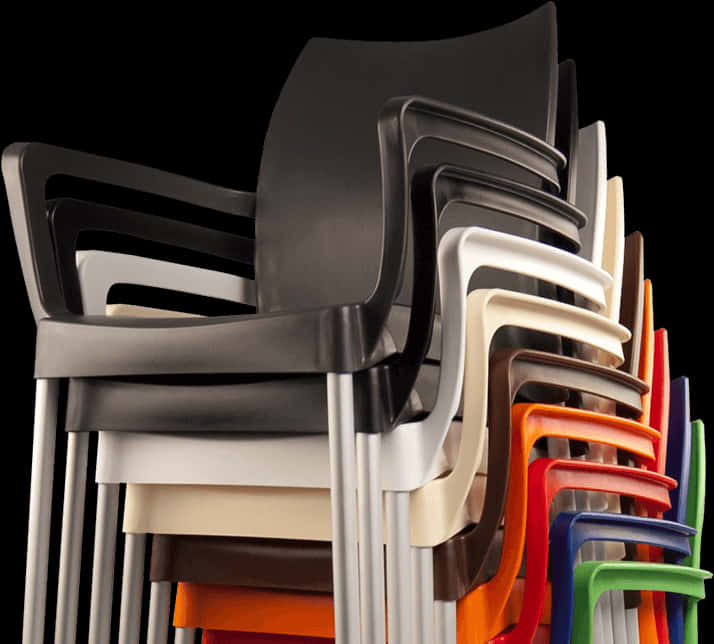 Stacked Modern Chairs Variety Colors