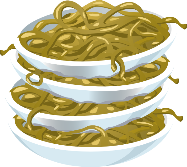 Stacked Noodle Bowls Illustration