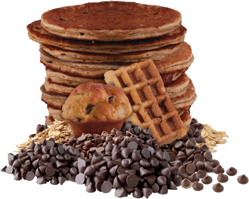 Stacked Pancakesand Chocolate Chips Transparent Background