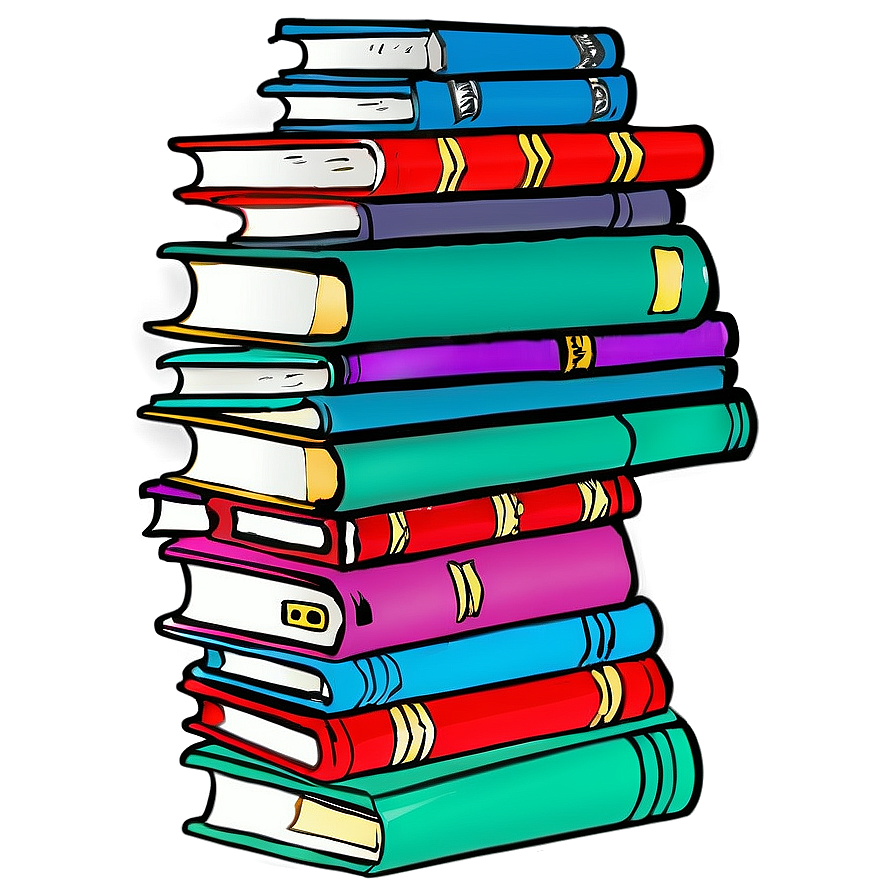 Stacked School Books Png 06132024