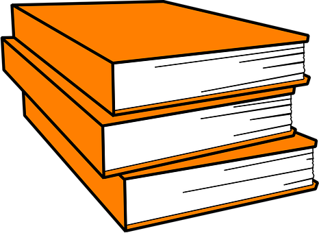 Stackof Orange Books Clipart