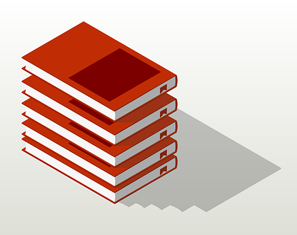 Stackof Red Books Isometric Illustration