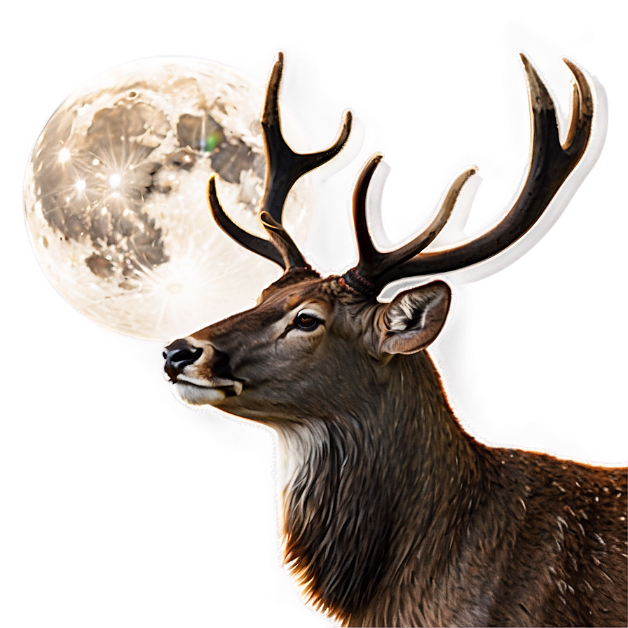 Stag And Full Moon Png 06292024