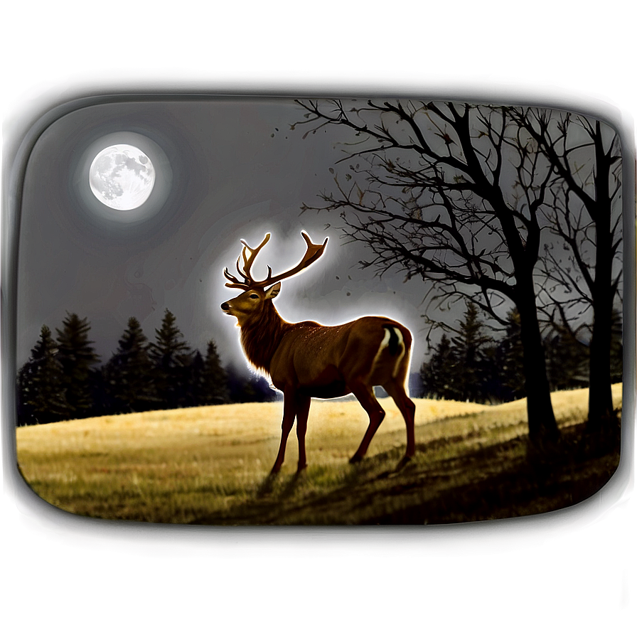 Stag And Moonlight Png Cwx45