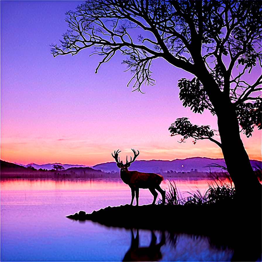 Stag By The Lake Png 06292024