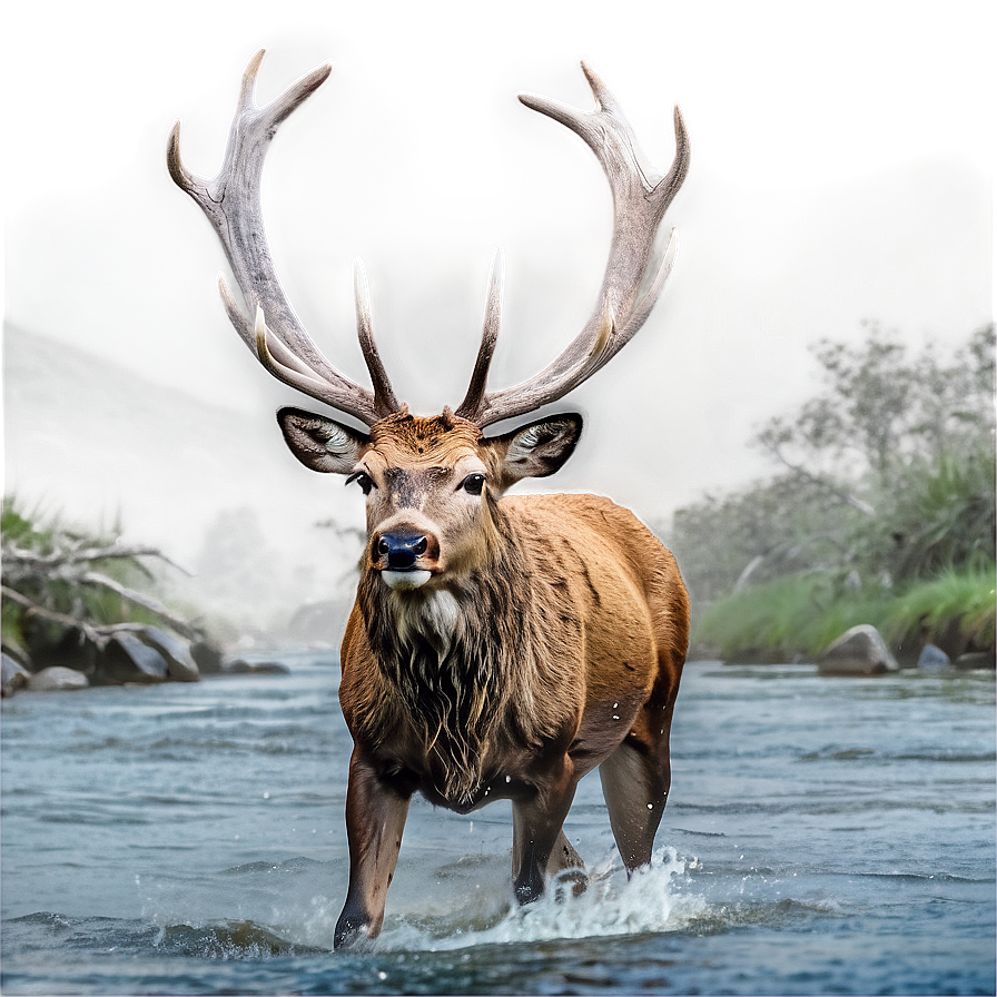 Stag Crossing River Png 7