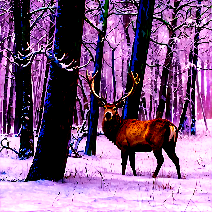 Stag In The Woods Png Epj