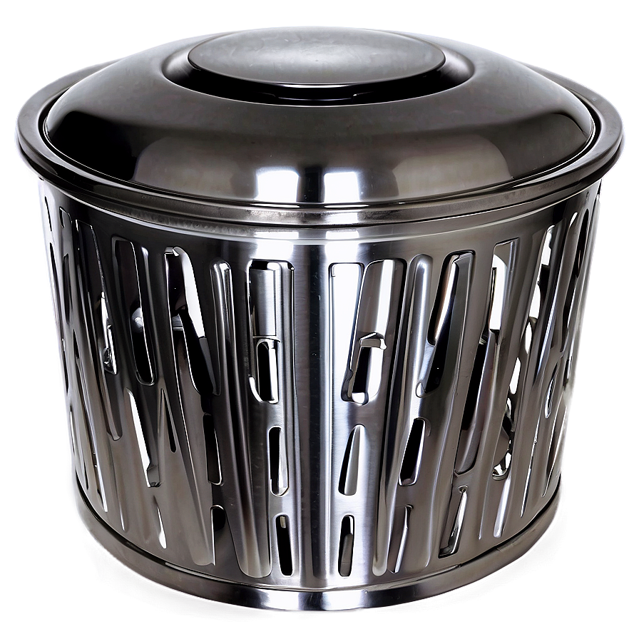 Stainless Steel Trash Can Png 05042024