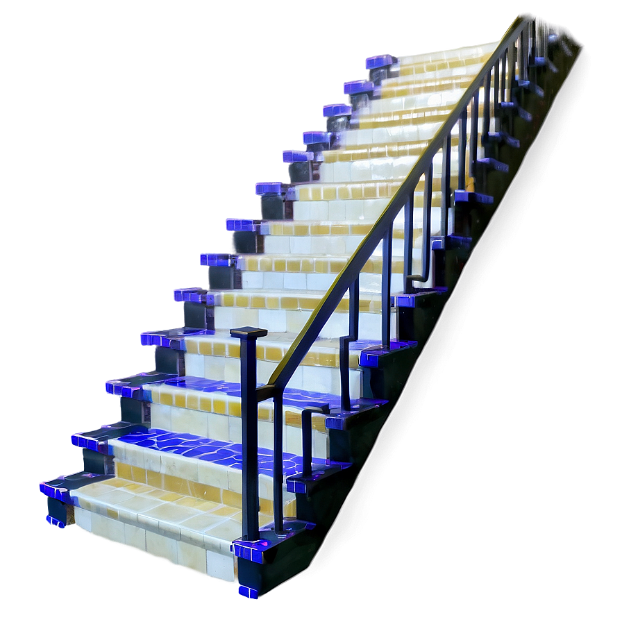 Stairs With Tile Accents Png 40