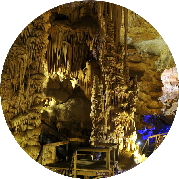 Stalactite Studded Cave Interior