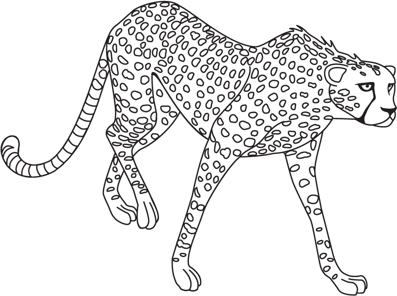 Stalking Jaguar Line Art