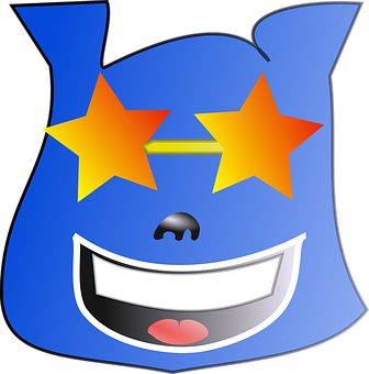Star Eyed Blue Face Emoji