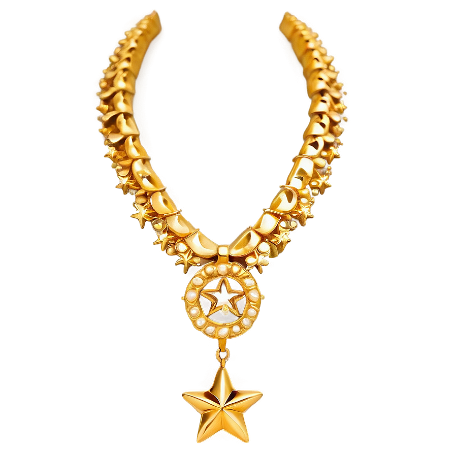 Star Gold Necklace Png 86