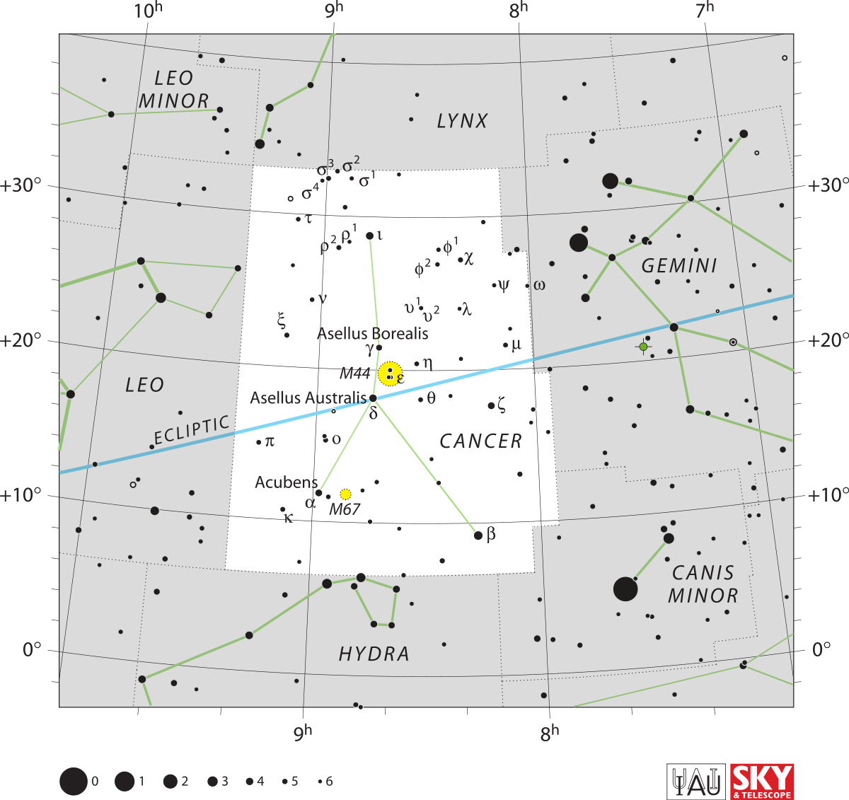 Star Map Cancer Constellation