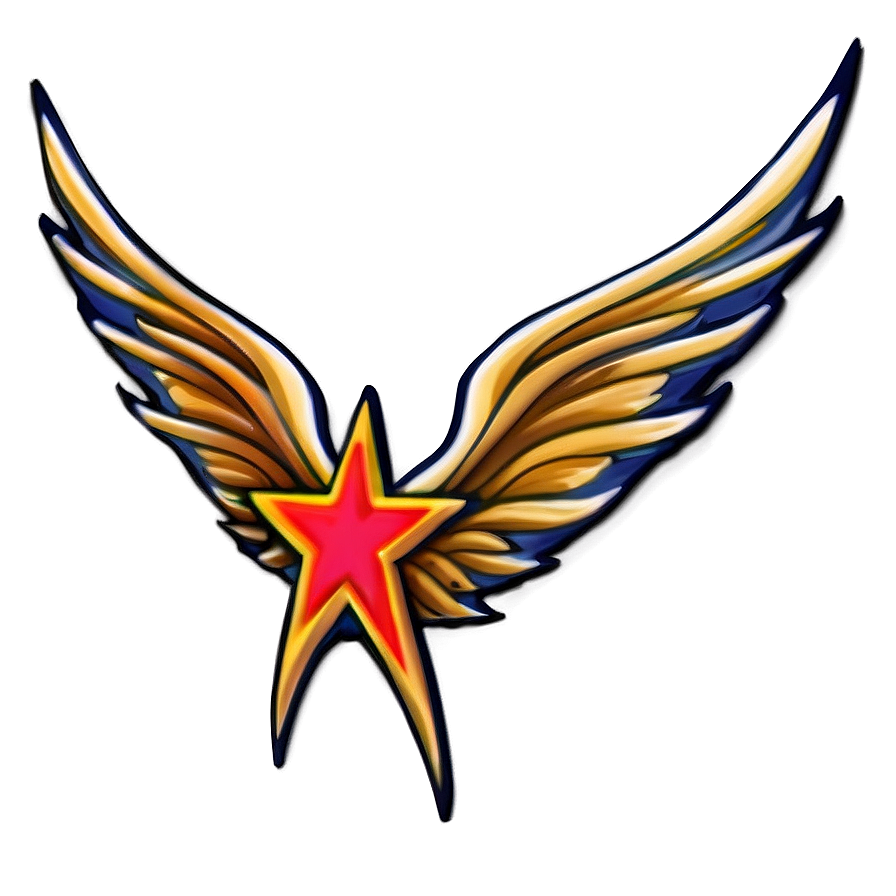 Star Tattoo With Wings Png Yib