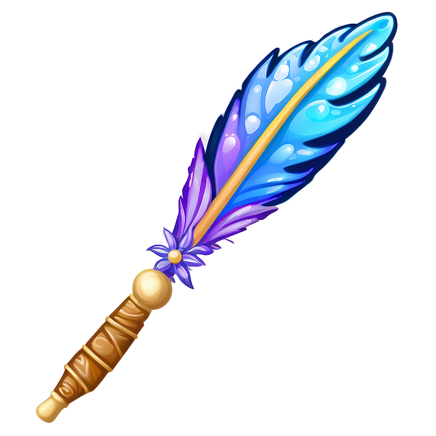 Star Wand With Feathers Png Ptd30