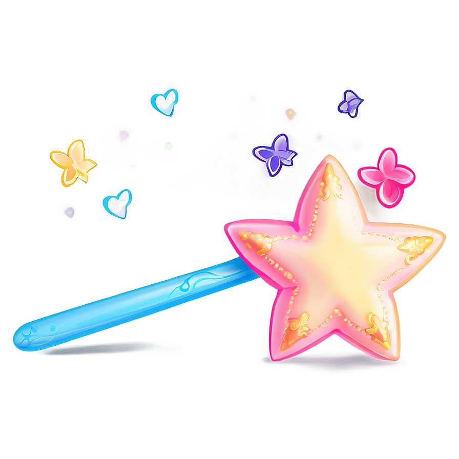 Star Wand With Hearts Png 92