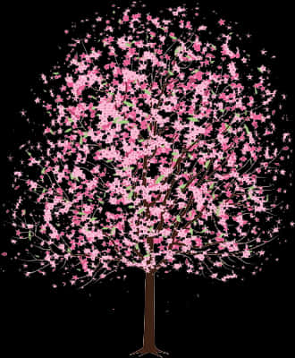 Starry Cherry Blossom Tree