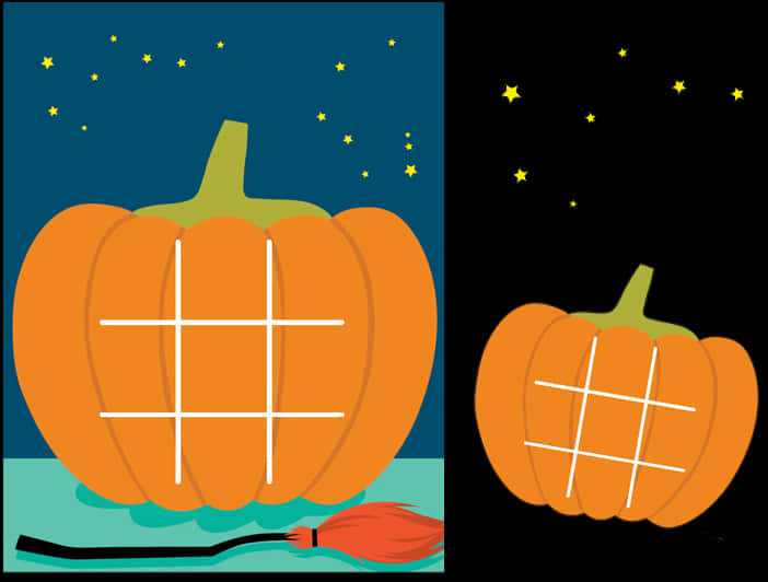 Starry Night Pumpkins Illustration