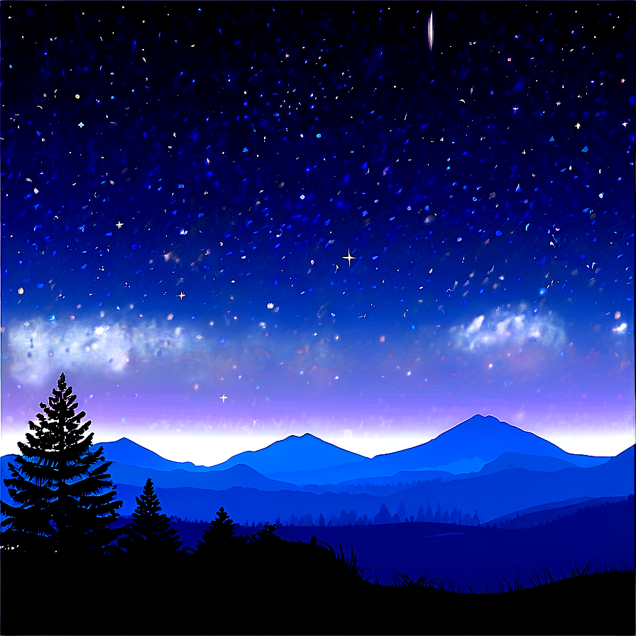 Starry Sky Landscape Png Sdd62