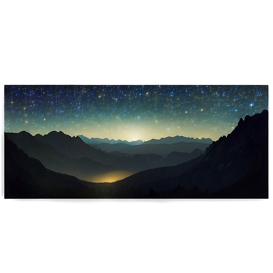 Starry Sky Over Mountains Png Yrm26