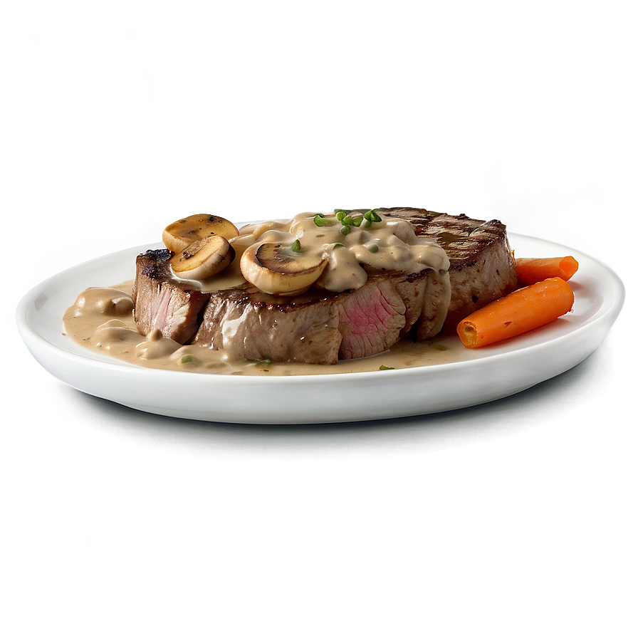 Steak With Mushroom Sauce Png Bqv