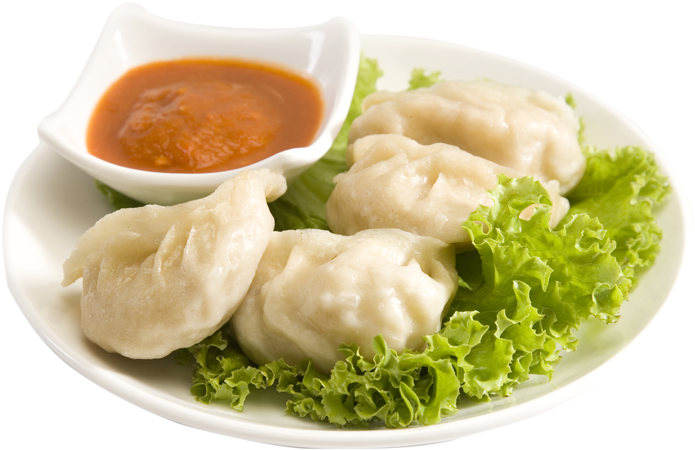 Steamed Momo Dumplingswith Sauce