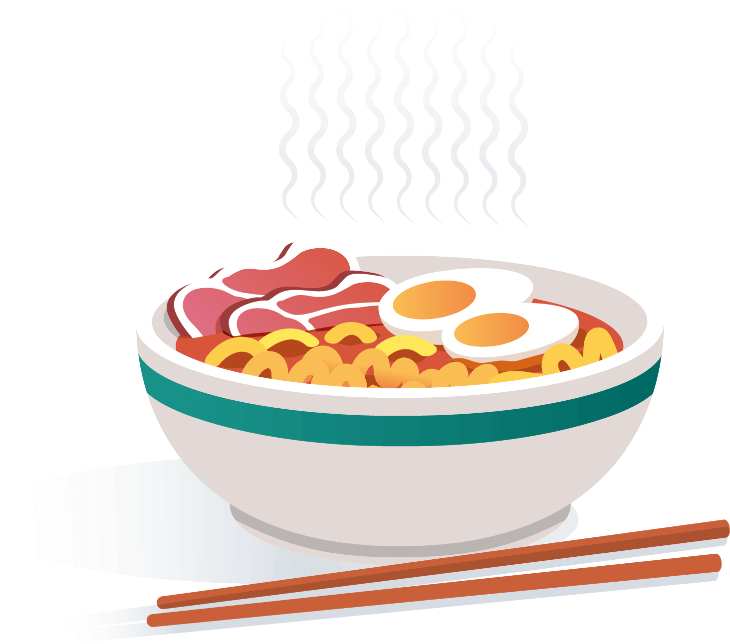 Steaming Bowlof Ramen Illustration