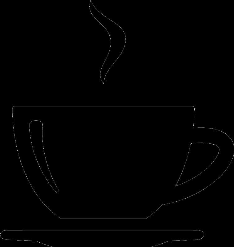 Steaming Coffee Cup Silhouette