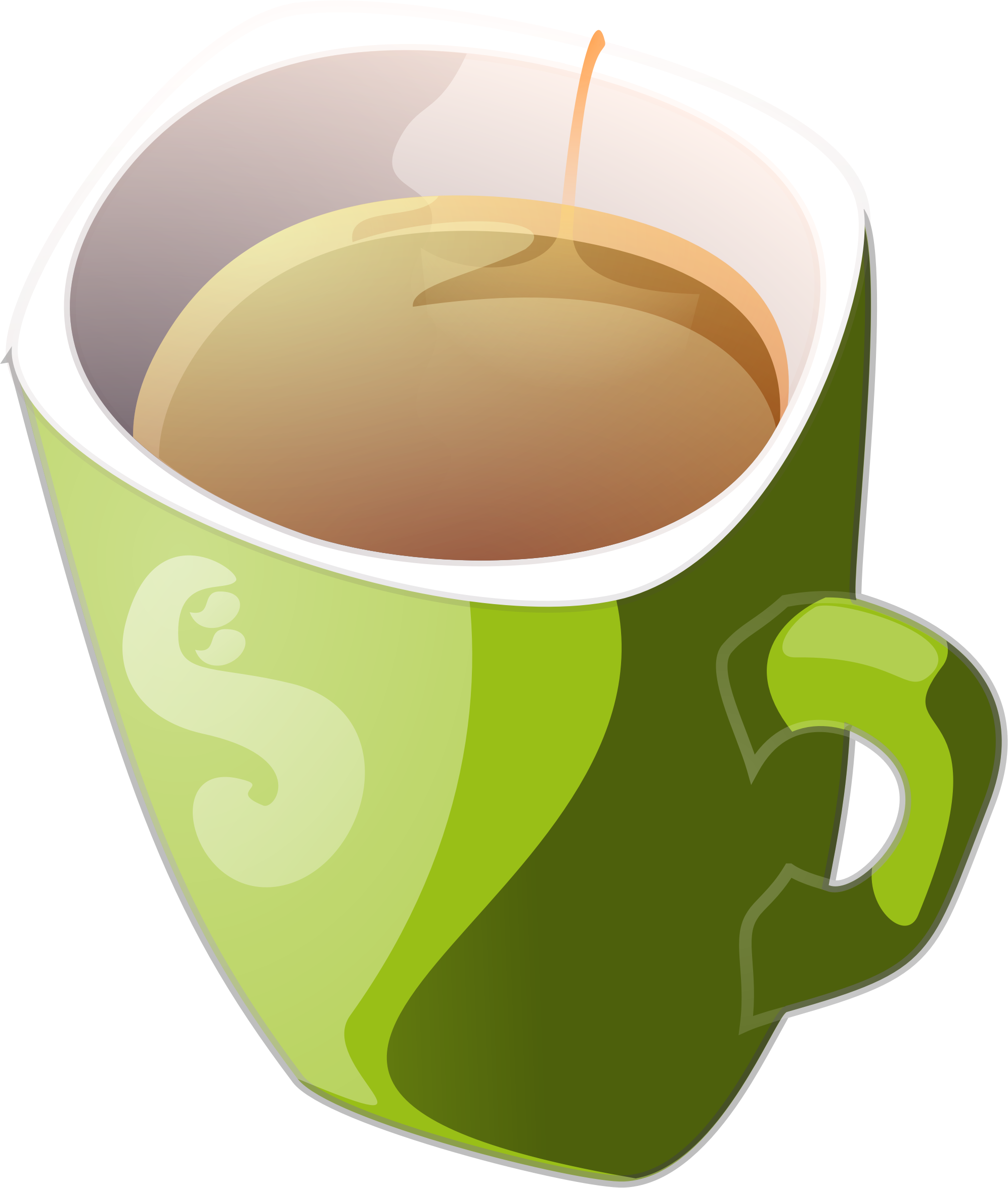 Steaming Green Tea Cup Graphic