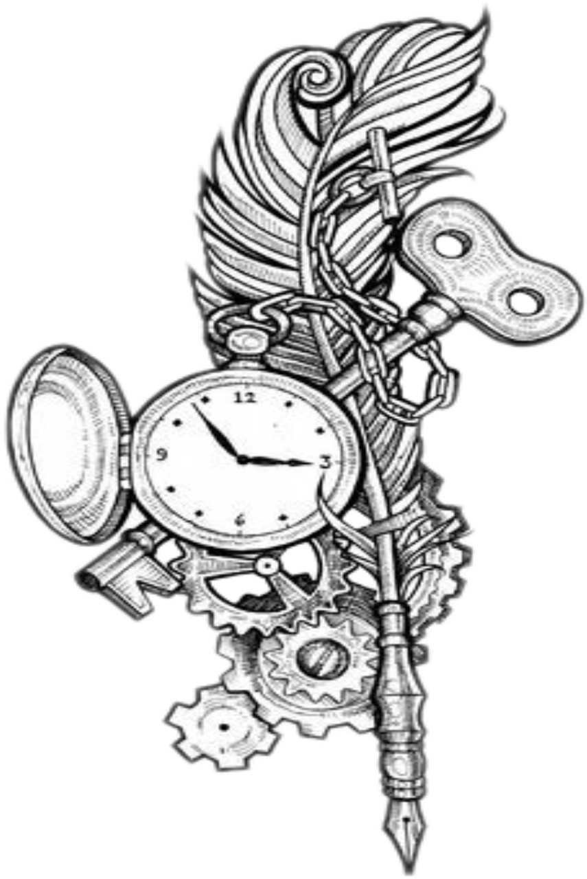 Steampunk Featherand Timepiece Artwork